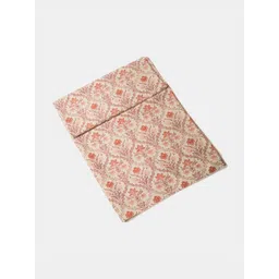 Fabindia Pink & Beige Ethnic Motifs Cotton 120 TC Single Bedsheet with 1 Pillow Covers-picture-18
