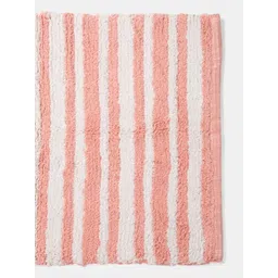 Fabindia Pink & White Striped Cotton 1800 GSM Bath Rugs-picture-16