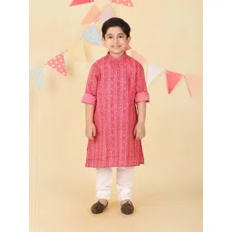 Fabindia Pink Cotton Regular Fit Printed Kurta-picture-18