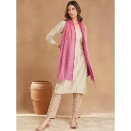 Fabindia Pink Woven Stole-picture-36