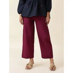 Fabindia Purple Relaxed Fit Mid Rise Pants-picture-22