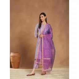 Fabindia Purple Silk Blend Dupatta-picture-12