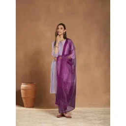 Fabindia Purple Silk Blend Hand Woven Dupatta-picture-32