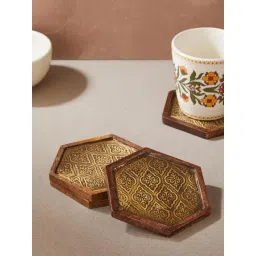 Fabindia Purvi Wooden Coasters Set of 4-picture-14