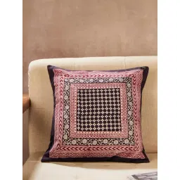 Fabindia Red Anika Bagh Printed Jaal Cotton Cushion Cover-picture-18