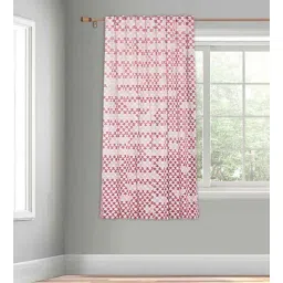 fabindia Red Cotton Solid 5ft Semisheer Rod Pocket Window Curtain (1 Pc)-picture-14