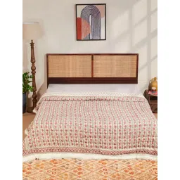 Fabindia Red Nazm Hand Block Printed Cotton Quilt-picture-23