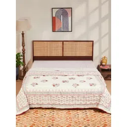 Fabindia Red Nazm Hand Block Printed Cotton Quilt-picture-24