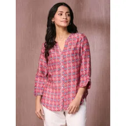 Fabindia Red Print Shirt-picture-43