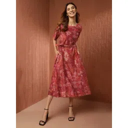 Fabindia Red Printed A-Line Dress-picture-38