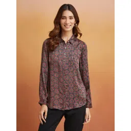 Fabindia Red Rayon Blend Regular Fit Print Shirt-picture-11