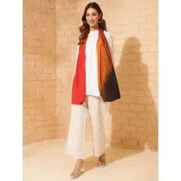 Fabindia Rust Viscose Blend Woven Stole-picture-33