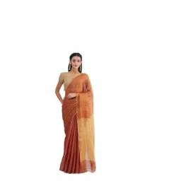 Fabindia Rust Woven Design Saree-picture-22