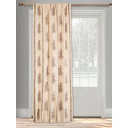 Fabindia Serene Beige& Brown Floral Printed Cotton Door Curtain-picture-13