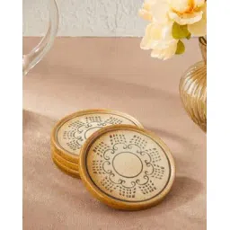 fabindia Set of 4 Printed Ceramic Coasters-picture-35