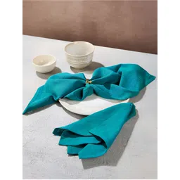 Fabindia Sherkote 6Pcs Teal-Blue Cotton Table Napkins-picture-37