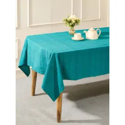 Fabindia Sherkote Teal & Blue Cotton Woven Table Cloth (4 Seater)-picture-27