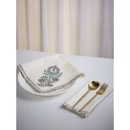 Fabindia Standalone Blue 6 Pieces Printed Cotton Table Napkins-picture-29