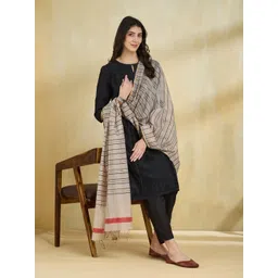 Fabindia Striped Cotton Silk Dupatta image 4