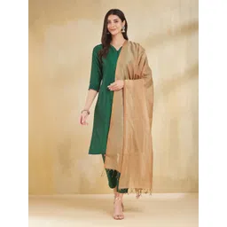 Fabindia Striped Woven Design Cotton Silk Dupatta-image-9