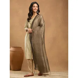 Fabindia Striped Woven Design Zari Dupatta-picture-29