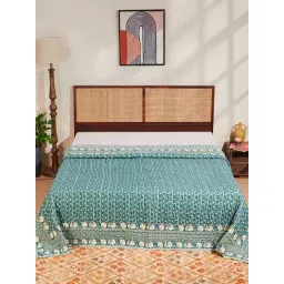 Fabindia Teal Ambara Printed Cotton Quilt-picture-13