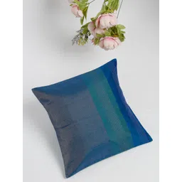 Fabindia Teal & Blue Striped Square Cushion Covers-picture-14