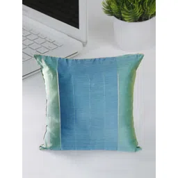 Fabindia Teal & Green Striped Cotton Silk Square Cushion Covers-picture-33