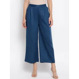 Fabindia Teal Blue Regular Fit Palazzos-picture-17