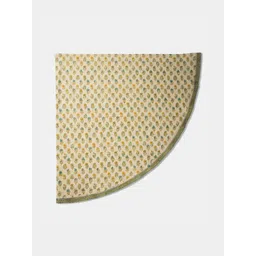 Fabindia Teal Floral Cotton Round 4-Seater Table Cover with Textured details-picture-35