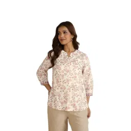 Fabindia White Cotton Printed Tunic-picture-24