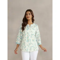 Fabindia White Cotton Printed Tunic-picture-23