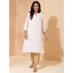 Fabindia White Cotton Straight Kurta-picture-28