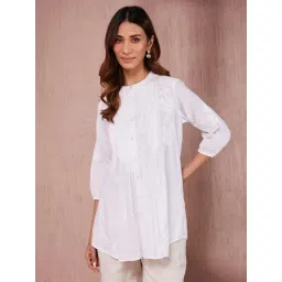 Fabindia White Embroidered Top-picture-19