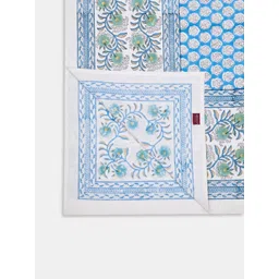 Fabindia White Floral Printed Cotton 6-Seater Table Cover with Embroidered details-picture-26