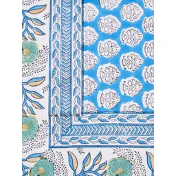 Fabindia White Floral Printed Cotton 8-Seater Table Cover-picture-18