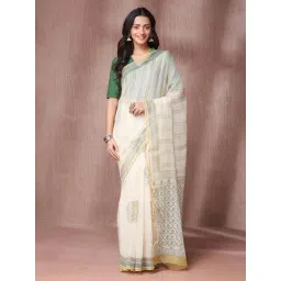 Fabindia White Floral Printed Saree-picture-11