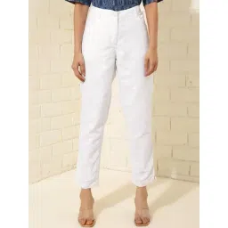 Fabindia White Mid Rise Pants-picture-13
