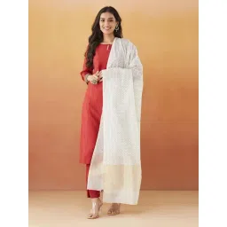 Fabindia White Printed Dupatta-picture-29