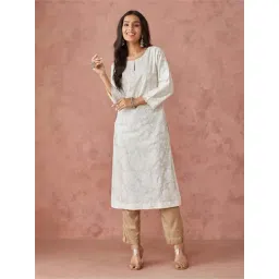 Fabindia White Printed Straight Kurta-picture-36