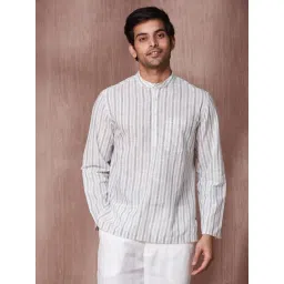 Fabindia White Relaxed Fit Striped Shirt-picture-25