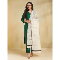 Fabindia White Striped Dupatta-picture-15