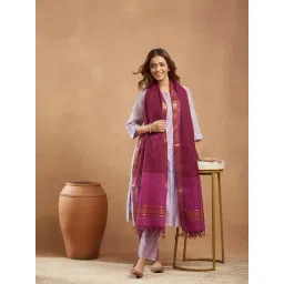 Fabindia Wine Cotton Woven Design Dupatta-picture-19