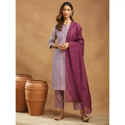 Fabindia Wine Embroidered Dupatta-picture-37