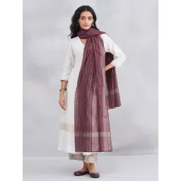 Fabindia Wine Woven Design Dupatta-picture-23