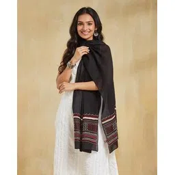 fabindia Women Embroidered Dupatta with Contrast Border-picture-12