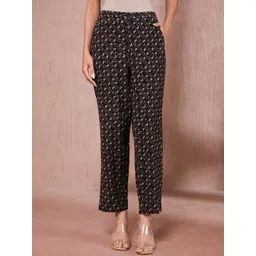 Fabindia Women Ethnic Motifs Printed Mid-Rise Trousers image 1