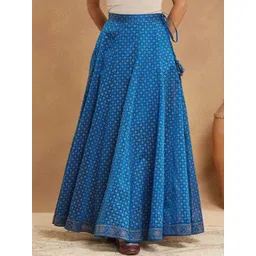 Fabindia Women Hand Block Printed Maxi-Length Flared Skirt-picture-24