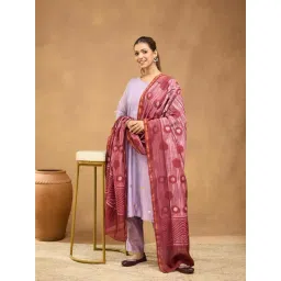 Fabindia Women Red Tie & Dye Cotton Silk Blend Dupatta-picture-25