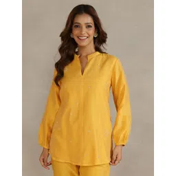 Fabindia Women Shirt Collar Embroidered Ethnic Tunic-picture-14